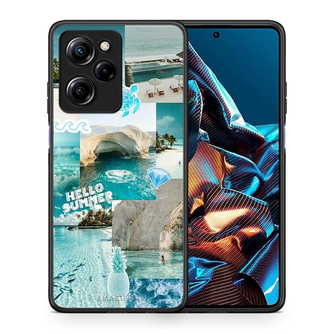 Θήκη Xiaomi Poco X5 Pro 5G Dual Aesthetic Summer από τη Smartfits με σχέδιο στο πίσω μέρος και μαύρο περίβλημα | Xiaomi Poco X5 Pro 5G Dual Aesthetic Summer Case with Colorful Back and Black Bezels