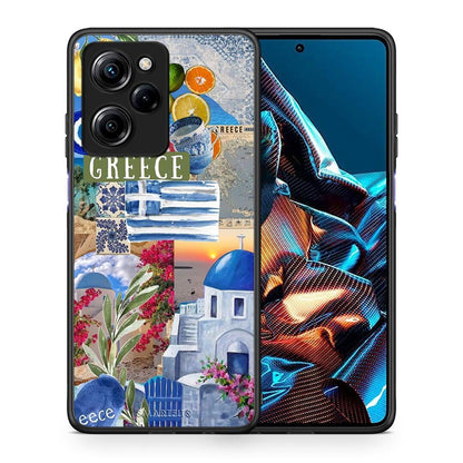 Θήκη Xiaomi Poco X5 Pro 5G Dual All Greek από τη Smartfits με σχέδιο στο πίσω μέρος και μαύρο περίβλημα | Xiaomi Poco X5 Pro 5G Dual All Greek Case with Colorful Back and Black Bezels