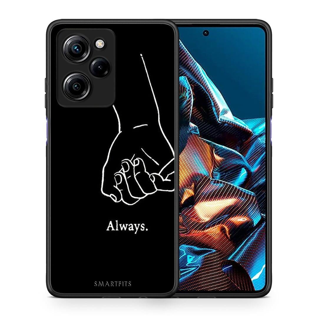 Θήκη Xiaomi Poco X5 Pro 5G Dual Always & Forever 1 από τη Smartfits με σχέδιο στο πίσω μέρος και μαύρο περίβλημα | Xiaomi Poco X5 Pro 5G Dual Always & Forever 1 Case with Colorful Back and Black Bezels