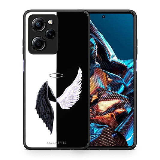 Θήκη Xiaomi Poco X5 Pro 5G Dual Angels Demons από τη Smartfits με σχέδιο στο πίσω μέρος και μαύρο περίβλημα | Xiaomi Poco X5 Pro 5G Dual Angels Demons Case with Colorful Back and Black Bezels