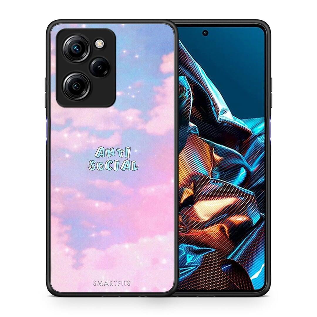 Θήκη Xiaomi Poco X5 Pro 5G Dual Anti Social από τη Smartfits με σχέδιο στο πίσω μέρος και μαύρο περίβλημα | Xiaomi Poco X5 Pro 5G Dual Anti Social Case with Colorful Back and Black Bezels