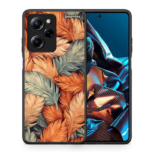 Θήκη Xiaomi Poco X5 Pro 5G Dual Autumn Leaves από τη Smartfits με σχέδιο στο πίσω μέρος και μαύρο περίβλημα | Xiaomi Poco X5 Pro 5G Dual Autumn Leaves Case with Colorful Back and Black Bezels
