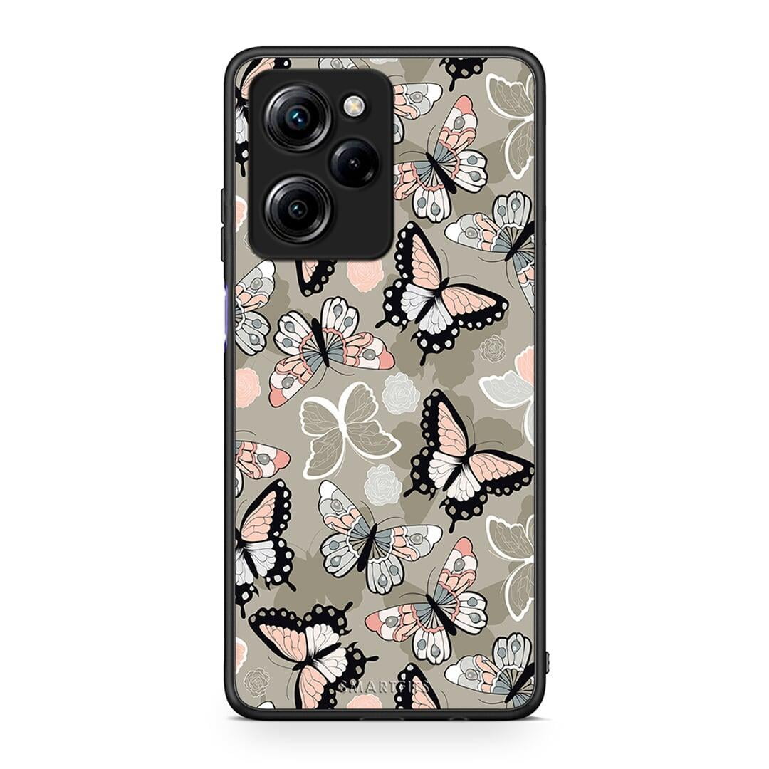 Θήκη Xiaomi Poco X5 Pro 5G Dual Boho Butterflies από τη Smartfits με σχέδιο στο πίσω μέρος και μαύρο περίβλημα | Xiaomi Poco X5 Pro 5G Dual Boho Butterflies Case with Colorful Back and Black Bezels