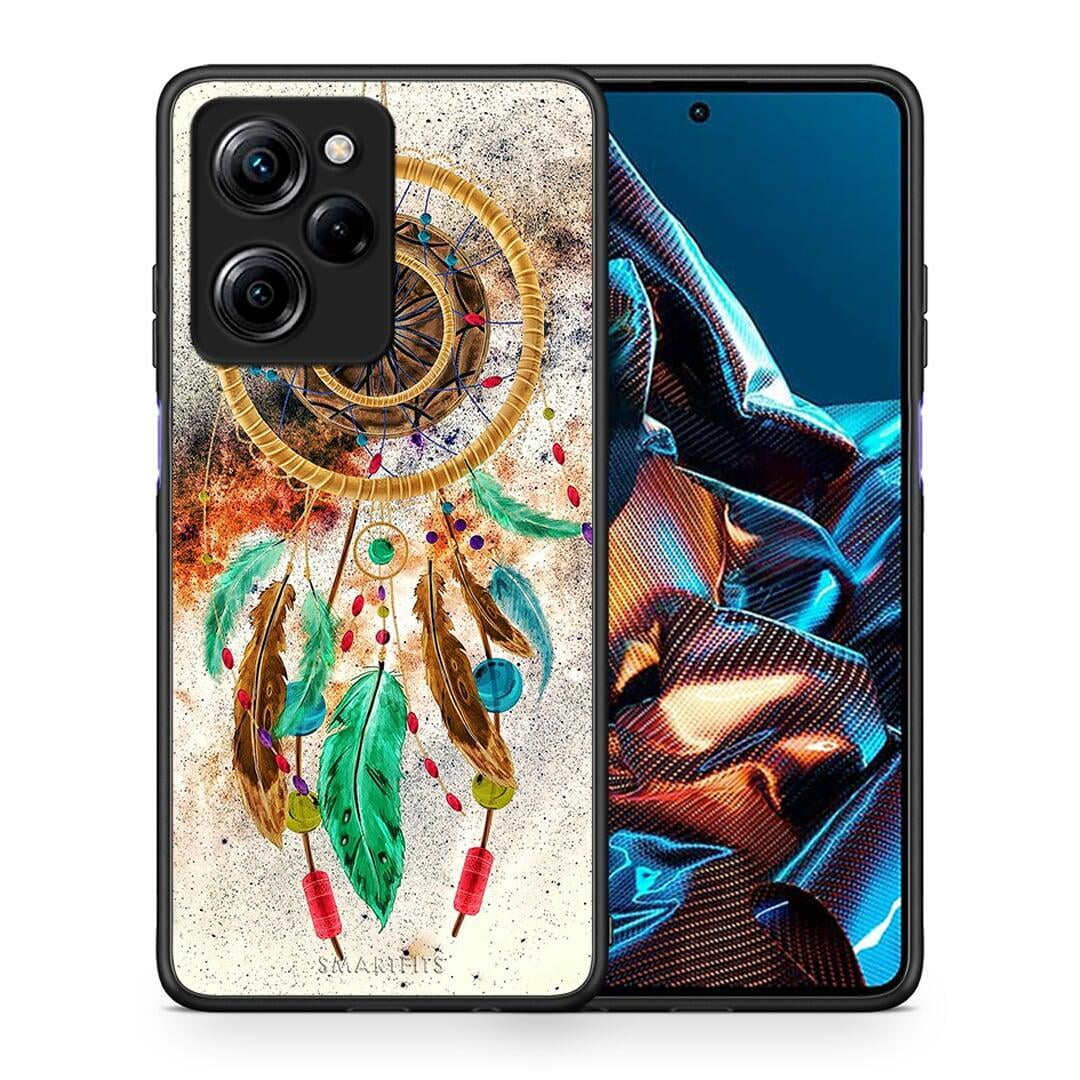 Θήκη Xiaomi Poco X5 Pro 5G Dual Boho DreamCatcher από τη Smartfits με σχέδιο στο πίσω μέρος και μαύρο περίβλημα | Xiaomi Poco X5 Pro 5G Dual Boho DreamCatcher Case with Colorful Back and Black Bezels