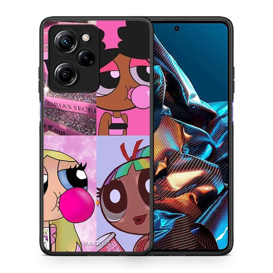 Θήκη Xiaomi Poco X5 Pro 5G Dual Bubble Girls από τη Smartfits με σχέδιο στο πίσω μέρος και μαύρο περίβλημα | Xiaomi Poco X5 Pro 5G Dual Bubble Girls Case with Colorful Back and Black Bezels