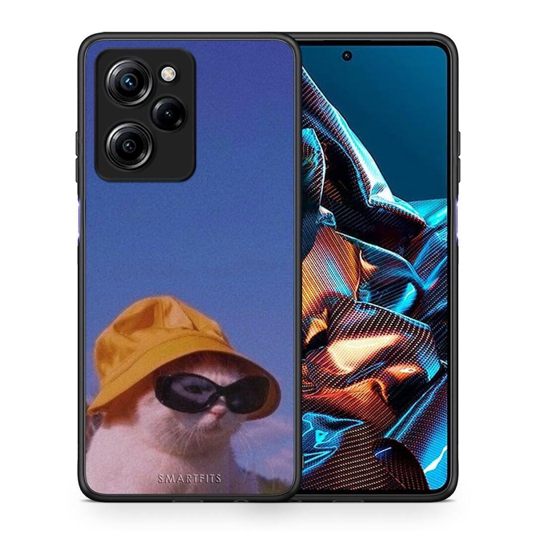 Θήκη Xiaomi Poco X5 Pro 5G Dual Cat Diva από τη Smartfits με σχέδιο στο πίσω μέρος και μαύρο περίβλημα | Xiaomi Poco X5 Pro 5G Dual Cat Diva Case with Colorful Back and Black Bezels