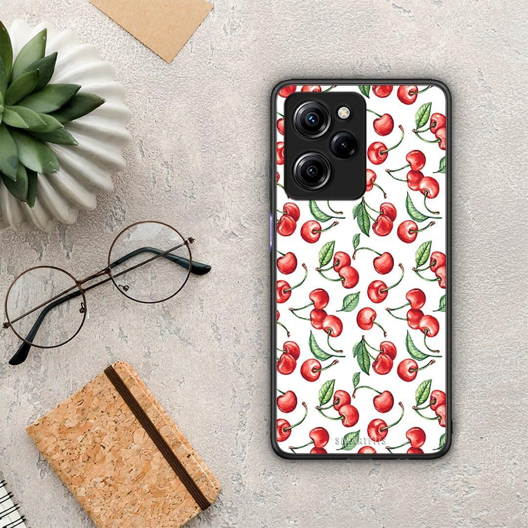 Θήκη Xiaomi Poco X5 Pro 5G Dual Cherry Summer από τη Smartfits με σχέδιο στο πίσω μέρος και μαύρο περίβλημα | Xiaomi Poco X5 Pro 5G Dual Cherry Summer Case with Colorful Back and Black Bezels