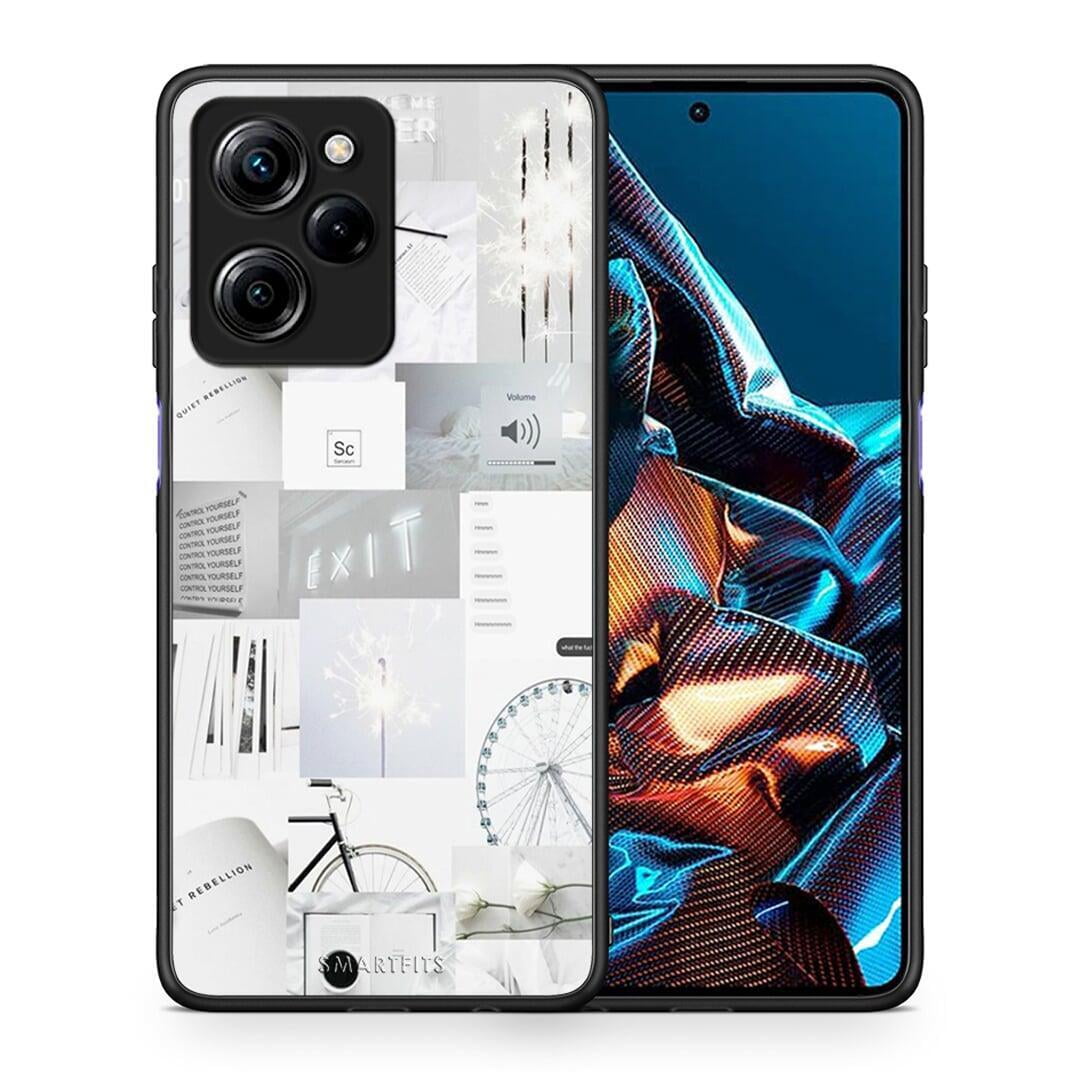 Θήκη Xiaomi Poco X5 Pro 5G Dual Collage Make Me Wonder από τη Smartfits με σχέδιο στο πίσω μέρος και μαύρο περίβλημα | Xiaomi Poco X5 Pro 5G Dual Collage Make Me Wonder Case with Colorful Back and Black Bezels