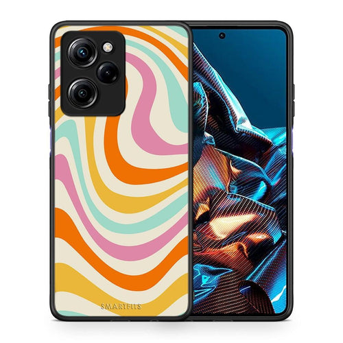 Θήκη Xiaomi Poco X5 Pro 5G Dual Colourful Waves από τη Smartfits με σχέδιο στο πίσω μέρος και μαύρο περίβλημα | Xiaomi Poco X5 Pro 5G Dual Colourful Waves Case with Colorful Back and Black Bezels