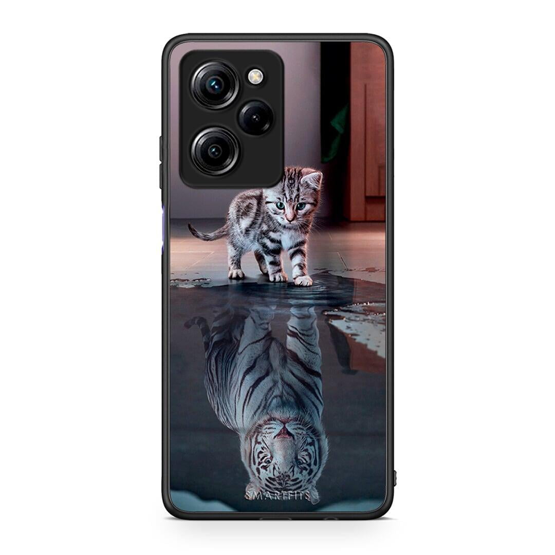 Θήκη Xiaomi Poco X5 Pro 5G Dual Cute Tiger από τη Smartfits με σχέδιο στο πίσω μέρος και μαύρο περίβλημα | Xiaomi Poco X5 Pro 5G Dual Cute Tiger Case with Colorful Back and Black Bezels