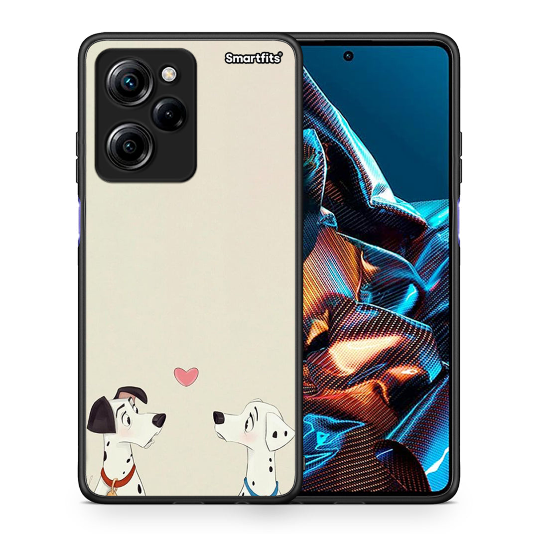 Θήκη Xiaomi Poco X5 Pro 5G Dual Dalmatians Love από τη Smartfits με σχέδιο στο πίσω μέρος και μαύρο περίβλημα | Xiaomi Poco X5 Pro 5G Dual Dalmatians Love Case with Colorful Back and Black Bezels