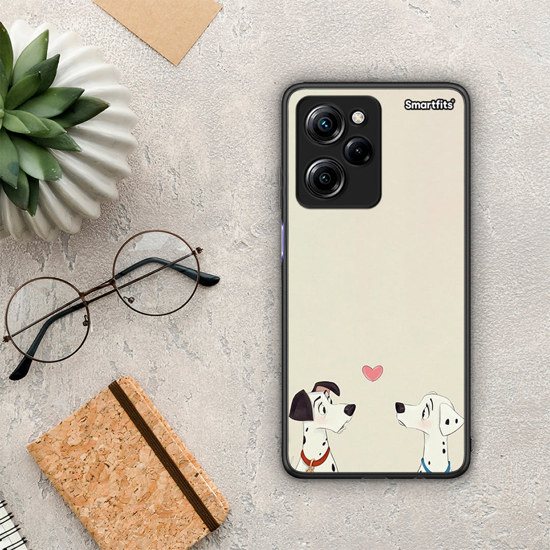 Θήκη Xiaomi Poco X5 Pro 5G Dual Dalmatians Love από τη Smartfits με σχέδιο στο πίσω μέρος και μαύρο περίβλημα | Xiaomi Poco X5 Pro 5G Dual Dalmatians Love Case with Colorful Back and Black Bezels