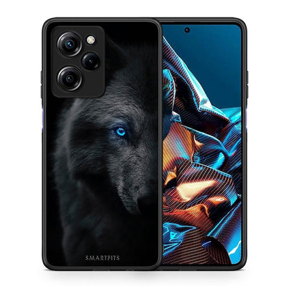 Θήκη Xiaomi Poco X5 Pro 5G Dual Dark Wolf από τη Smartfits με σχέδιο στο πίσω μέρος και μαύρο περίβλημα | Xiaomi Poco X5 Pro 5G Dual Dark Wolf Case with Colorful Back and Black Bezels