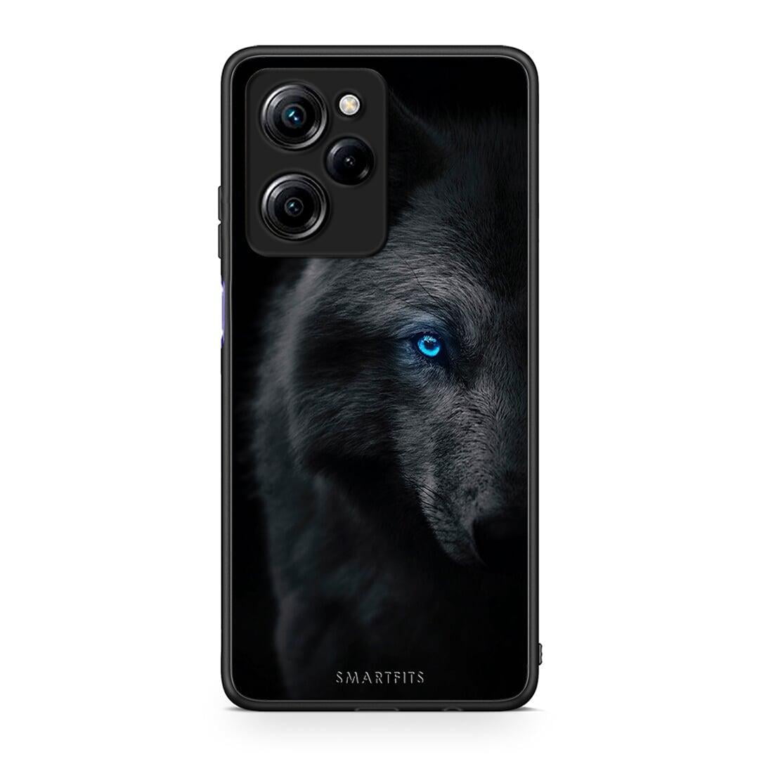 Θήκη Xiaomi Poco X5 Pro 5G Dual Dark Wolf από τη Smartfits με σχέδιο στο πίσω μέρος και μαύρο περίβλημα | Xiaomi Poco X5 Pro 5G Dual Dark Wolf Case with Colorful Back and Black Bezels