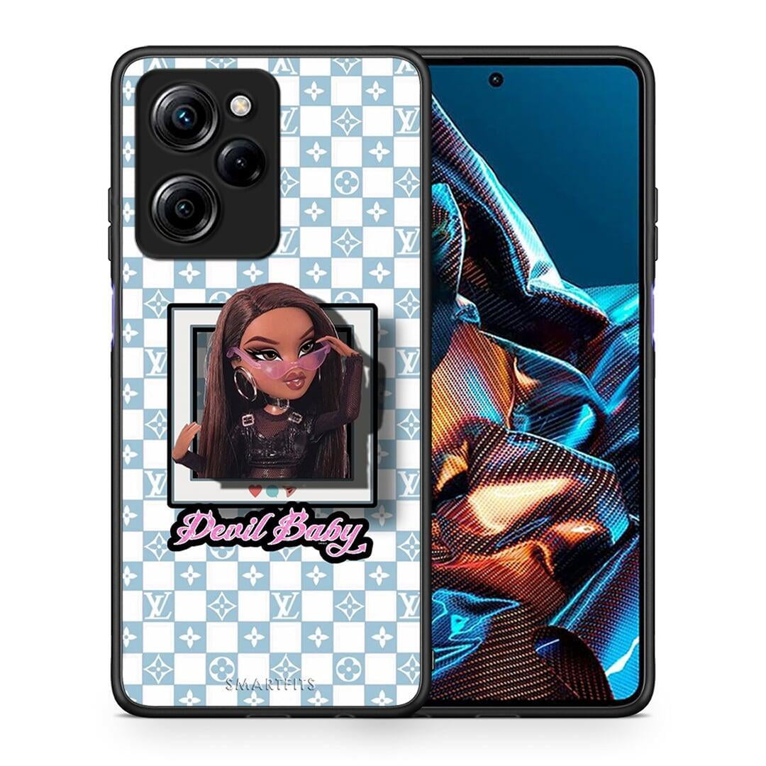 Θήκη Xiaomi Poco X5 Pro 5G Dual Devil Baby από τη Smartfits με σχέδιο στο πίσω μέρος και μαύρο περίβλημα | Xiaomi Poco X5 Pro 5G Dual Devil Baby Case with Colorful Back and Black Bezels