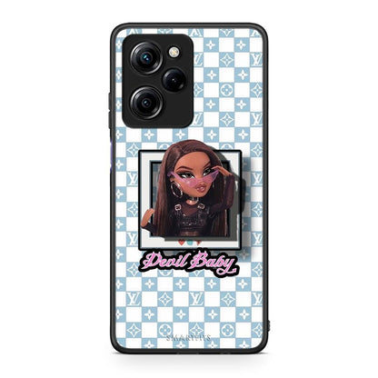 Θήκη Xiaomi Poco X5 Pro 5G Dual Devil Baby από τη Smartfits με σχέδιο στο πίσω μέρος και μαύρο περίβλημα | Xiaomi Poco X5 Pro 5G Dual Devil Baby Case with Colorful Back and Black Bezels
