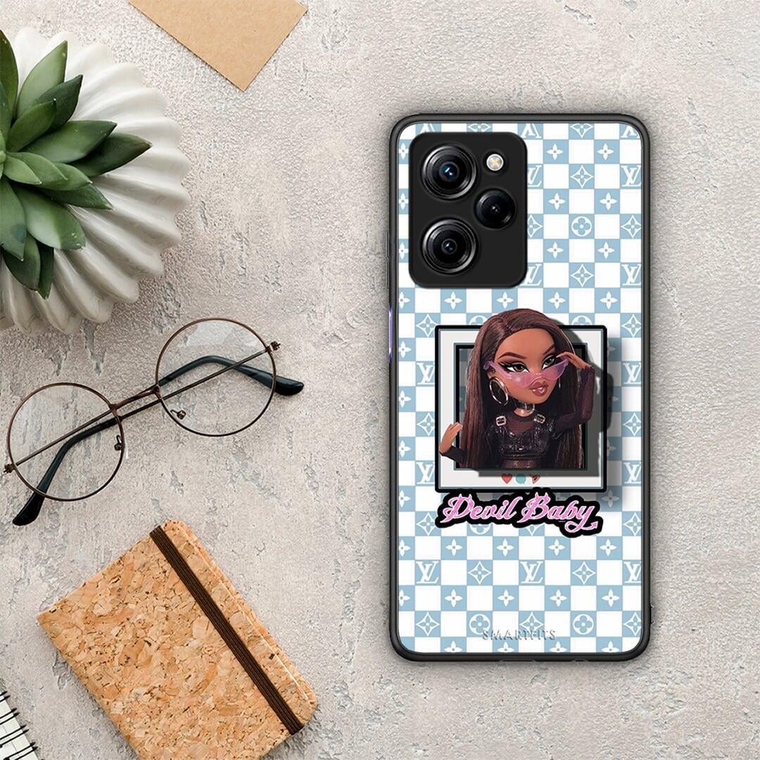 Θήκη Xiaomi Poco X5 Pro 5G Dual Devil Baby από τη Smartfits με σχέδιο στο πίσω μέρος και μαύρο περίβλημα | Xiaomi Poco X5 Pro 5G Dual Devil Baby Case with Colorful Back and Black Bezels