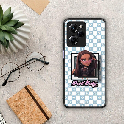 Θήκη Xiaomi Poco X5 Pro 5G Dual Devil Baby από τη Smartfits με σχέδιο στο πίσω μέρος και μαύρο περίβλημα | Xiaomi Poco X5 Pro 5G Dual Devil Baby Case with Colorful Back and Black Bezels