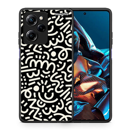 Θήκη Xiaomi Poco X5 Pro 5G Dual Doodle Art από τη Smartfits με σχέδιο στο πίσω μέρος και μαύρο περίβλημα | Xiaomi Poco X5 Pro 5G Dual Doodle Art Case with Colorful Back and Black Bezels