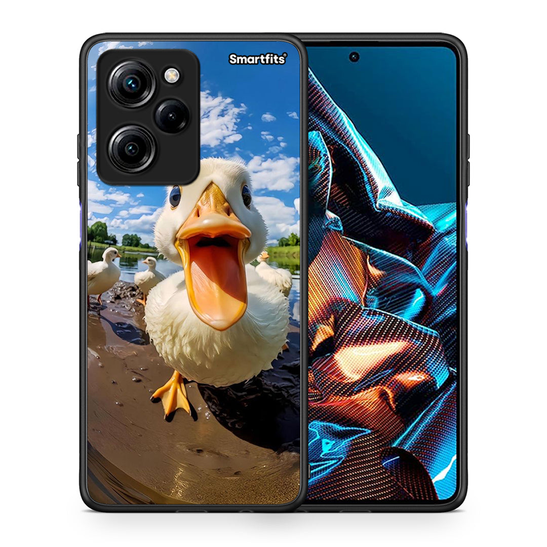 Θήκη Xiaomi Poco X5 Pro 5G Dual Duck Face από τη Smartfits με σχέδιο στο πίσω μέρος και μαύρο περίβλημα | Xiaomi Poco X5 Pro 5G Dual Duck Face Case with Colorful Back and Black Bezels