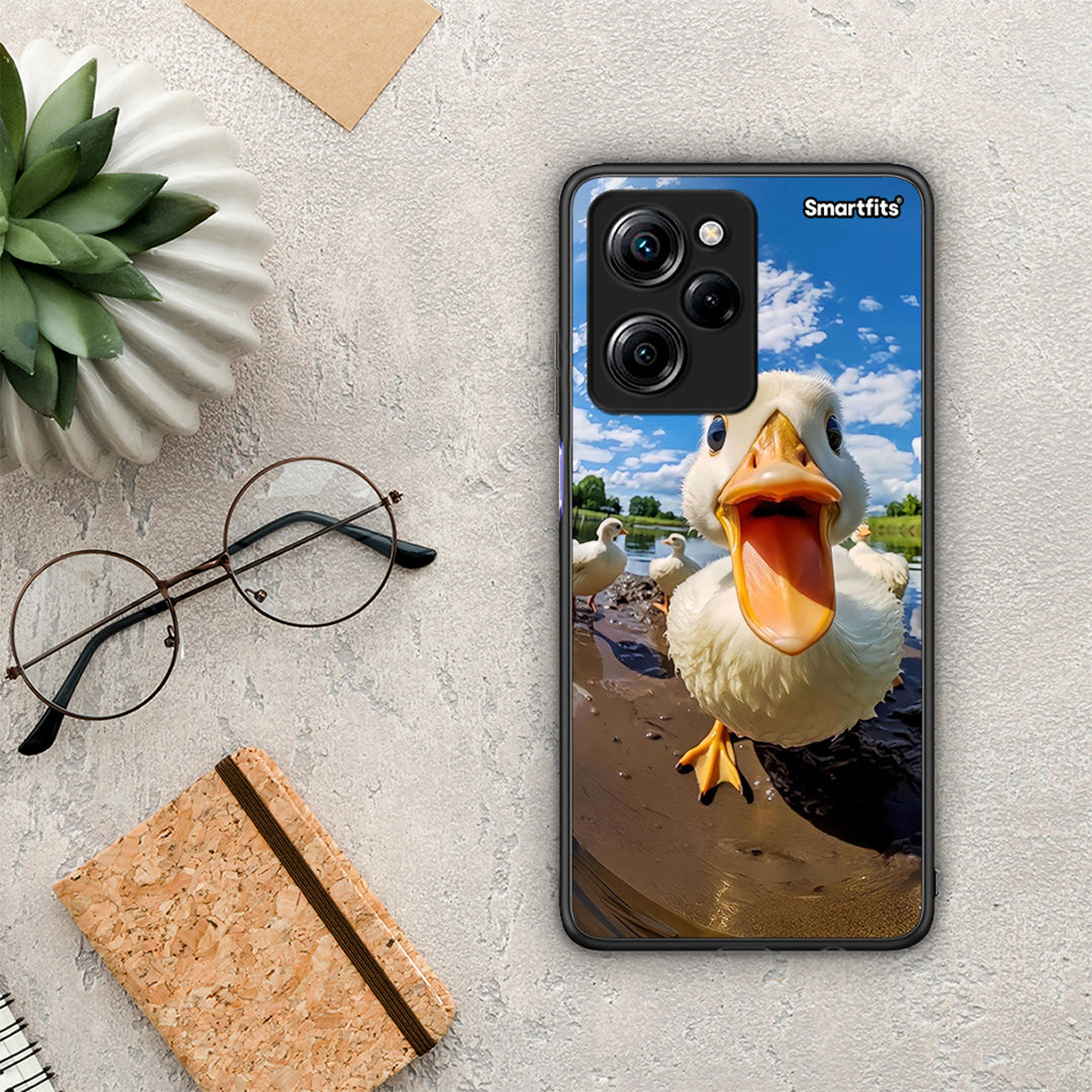 Θήκη Xiaomi Poco X5 Pro 5G Dual Duck Face από τη Smartfits με σχέδιο στο πίσω μέρος και μαύρο περίβλημα | Xiaomi Poco X5 Pro 5G Dual Duck Face Case with Colorful Back and Black Bezels