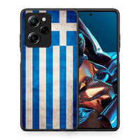 Thumbnail for Θήκη Xiaomi Poco X5 Pro 5G Dual Flag Greek από τη Smartfits με σχέδιο στο πίσω μέρος και μαύρο περίβλημα | Xiaomi Poco X5 Pro 5G Dual Flag Greek Case with Colorful Back and Black Bezels