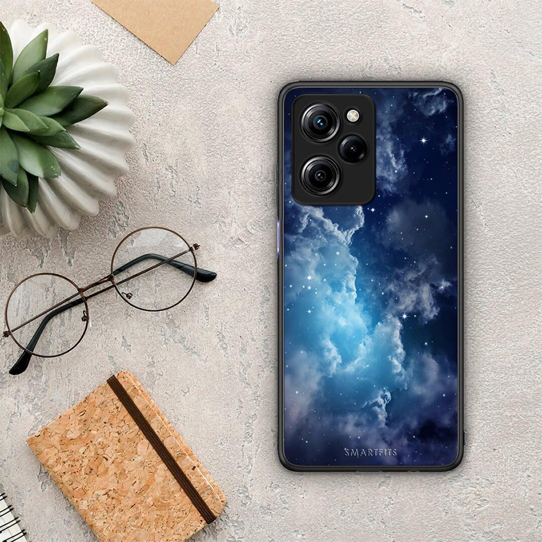 Θήκη Xiaomi Poco X5 Pro 5G Dual Galactic Blue Sky από τη Smartfits με σχέδιο στο πίσω μέρος και μαύρο περίβλημα | Xiaomi Poco X5 Pro 5G Dual Galactic Blue Sky Case with Colorful Back and Black Bezels