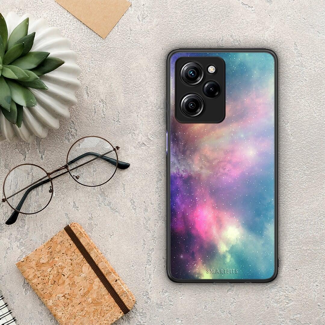 Θήκη Xiaomi Poco X5 Pro 5G Dual Galactic Rainbow από τη Smartfits με σχέδιο στο πίσω μέρος και μαύρο περίβλημα | Xiaomi Poco X5 Pro 5G Dual Galactic Rainbow Case with Colorful Back and Black Bezels