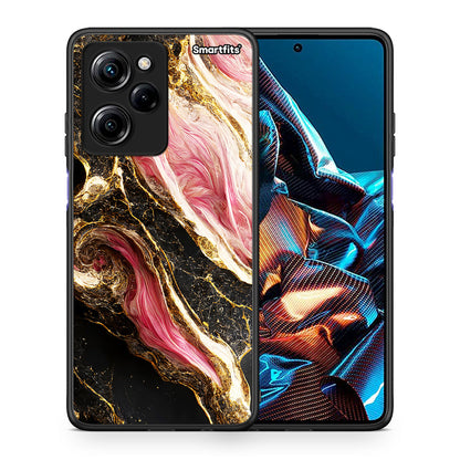 Θήκη Xiaomi Poco X5 Pro 5G Dual Glamorous Pink Marble από τη Smartfits με σχέδιο στο πίσω μέρος και μαύρο περίβλημα | Xiaomi Poco X5 Pro 5G Dual Glamorous Pink Marble Case with Colorful Back and Black Bezels