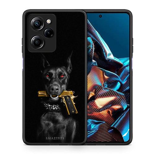 Θήκη Xiaomi Poco X5 Pro 5G Dual Golden Gun από τη Smartfits με σχέδιο στο πίσω μέρος και μαύρο περίβλημα | Xiaomi Poco X5 Pro 5G Dual Golden Gun Case with Colorful Back and Black Bezels