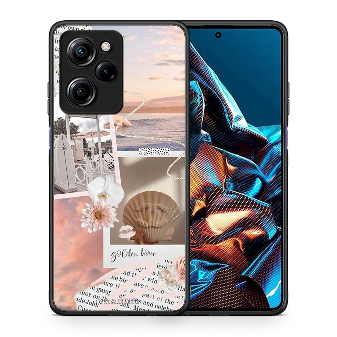 Θήκη Xiaomi Poco X5 Pro 5G Dual Golden Hour από τη Smartfits με σχέδιο στο πίσω μέρος και μαύρο περίβλημα | Xiaomi Poco X5 Pro 5G Dual Golden Hour Case with Colorful Back and Black Bezels