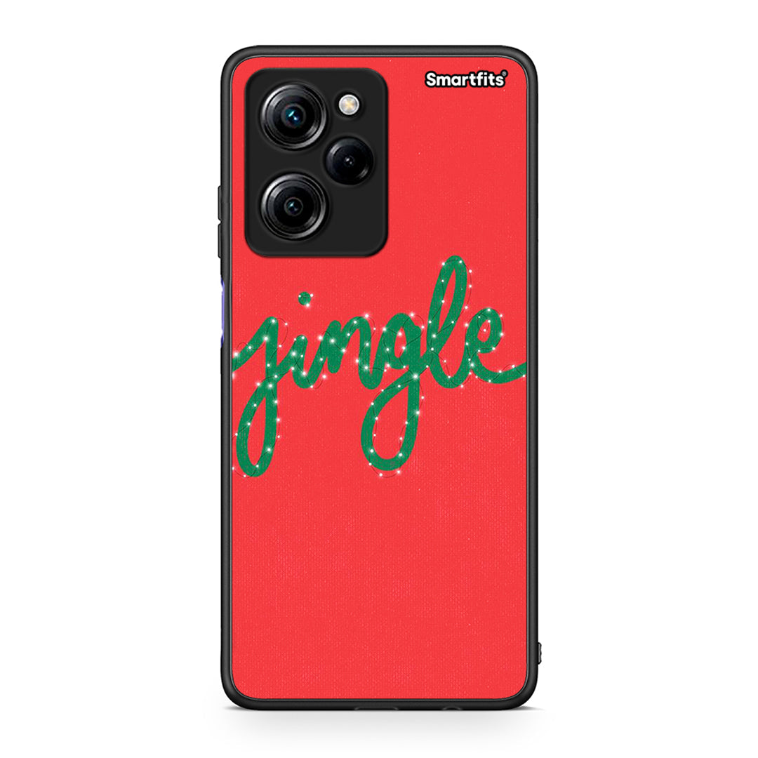 Θήκη Xiaomi Poco X5 Pro 5G Dual Jingle Xmas από τη Smartfits με σχέδιο στο πίσω μέρος και μαύρο περίβλημα | Xiaomi Poco X5 Pro 5G Dual Jingle Xmas Case with Colorful Back and Black Bezels