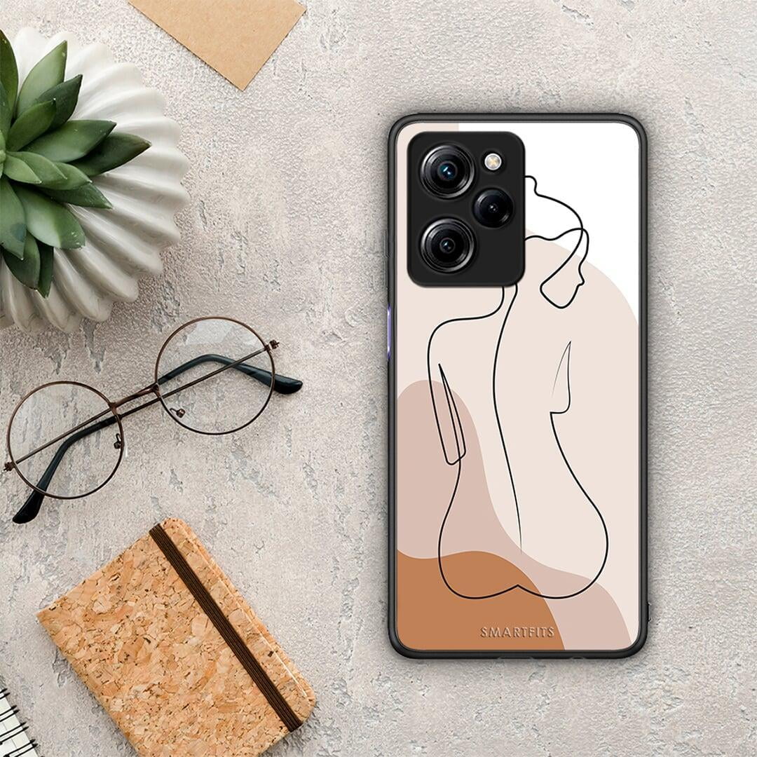 Θήκη Xiaomi Poco X5 Pro 5G Dual LineArt Woman από τη Smartfits με σχέδιο στο πίσω μέρος και μαύρο περίβλημα | Xiaomi Poco X5 Pro 5G Dual LineArt Woman Case with Colorful Back and Black Bezels