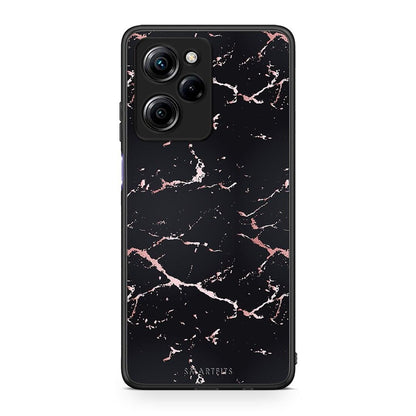 Θήκη Xiaomi Poco X5 Pro 5G Dual Marble Black Rosegold από τη Smartfits με σχέδιο στο πίσω μέρος και μαύρο περίβλημα | Xiaomi Poco X5 Pro 5G Dual Marble Black Rosegold Case with Colorful Back and Black Bezels