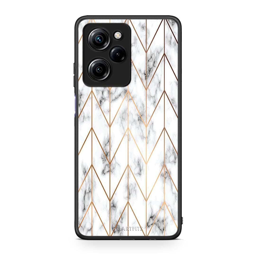 Θήκη Xiaomi Poco X5 Pro 5G Dual Marble Gold Geometric από τη Smartfits με σχέδιο στο πίσω μέρος και μαύρο περίβλημα | Xiaomi Poco X5 Pro 5G Dual Marble Gold Geometric Case with Colorful Back and Black Bezels