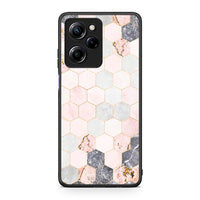 Thumbnail for Θήκη Xiaomi Poco X5 Pro 5G Dual Marble Hexagon Pink από τη Smartfits με σχέδιο στο πίσω μέρος και μαύρο περίβλημα | Xiaomi Poco X5 Pro 5G Dual Marble Hexagon Pink Case with Colorful Back and Black Bezels