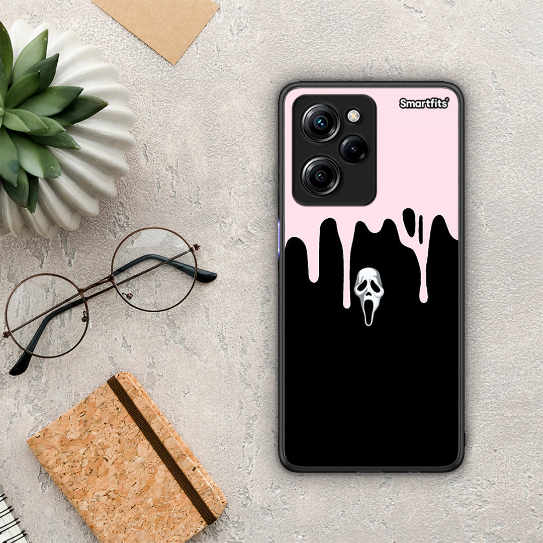 Θήκη Xiaomi Poco X5 Pro 5G Dual Melting Halloween Mask από τη Smartfits με σχέδιο στο πίσω μέρος και μαύρο περίβλημα | Xiaomi Poco X5 Pro 5G Dual Melting Halloween Mask Case with Colorful Back and Black Bezels