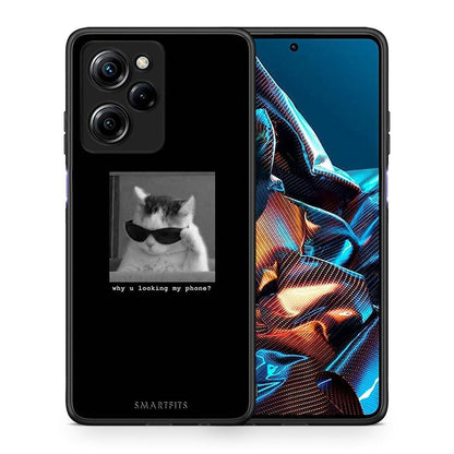 Θήκη Xiaomi Poco X5 Pro 5G Dual Meme Cat από τη Smartfits με σχέδιο στο πίσω μέρος και μαύρο περίβλημα | Xiaomi Poco X5 Pro 5G Dual Meme Cat Case with Colorful Back and Black Bezels
