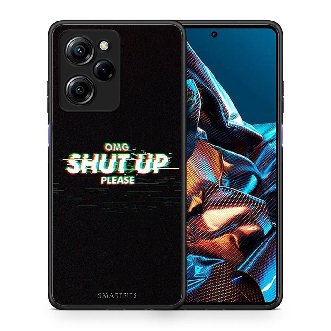 Θήκη Xiaomi Poco X5 Pro 5G Dual OMG ShutUp από τη Smartfits με σχέδιο στο πίσω μέρος και μαύρο περίβλημα | Xiaomi Poco X5 Pro 5G Dual OMG ShutUp Case with Colorful Back and Black Bezels