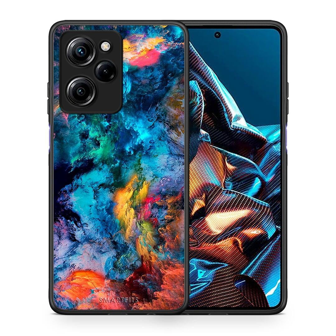 Θήκη Xiaomi Poco X5 Pro 5G Dual Paint Crayola από τη Smartfits με σχέδιο στο πίσω μέρος και μαύρο περίβλημα | Xiaomi Poco X5 Pro 5G Dual Paint Crayola Case with Colorful Back and Black Bezels