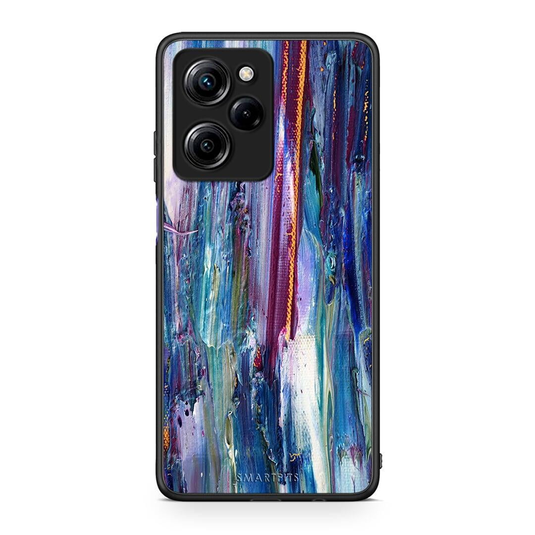 Θήκη Xiaomi Poco X5 Pro 5G Dual Paint Winter από τη Smartfits με σχέδιο στο πίσω μέρος και μαύρο περίβλημα | Xiaomi Poco X5 Pro 5G Dual Paint Winter Case with Colorful Back and Black Bezels