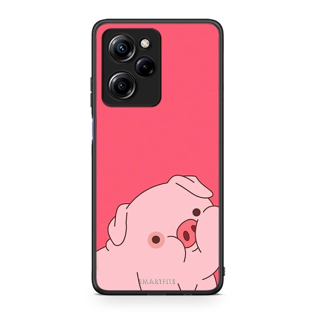 Θήκη Xiaomi Poco X5 Pro 5G Dual Pig Love 1 από τη Smartfits με σχέδιο στο πίσω μέρος και μαύρο περίβλημα | Xiaomi Poco X5 Pro 5G Dual Pig Love 1 Case with Colorful Back and Black Bezels