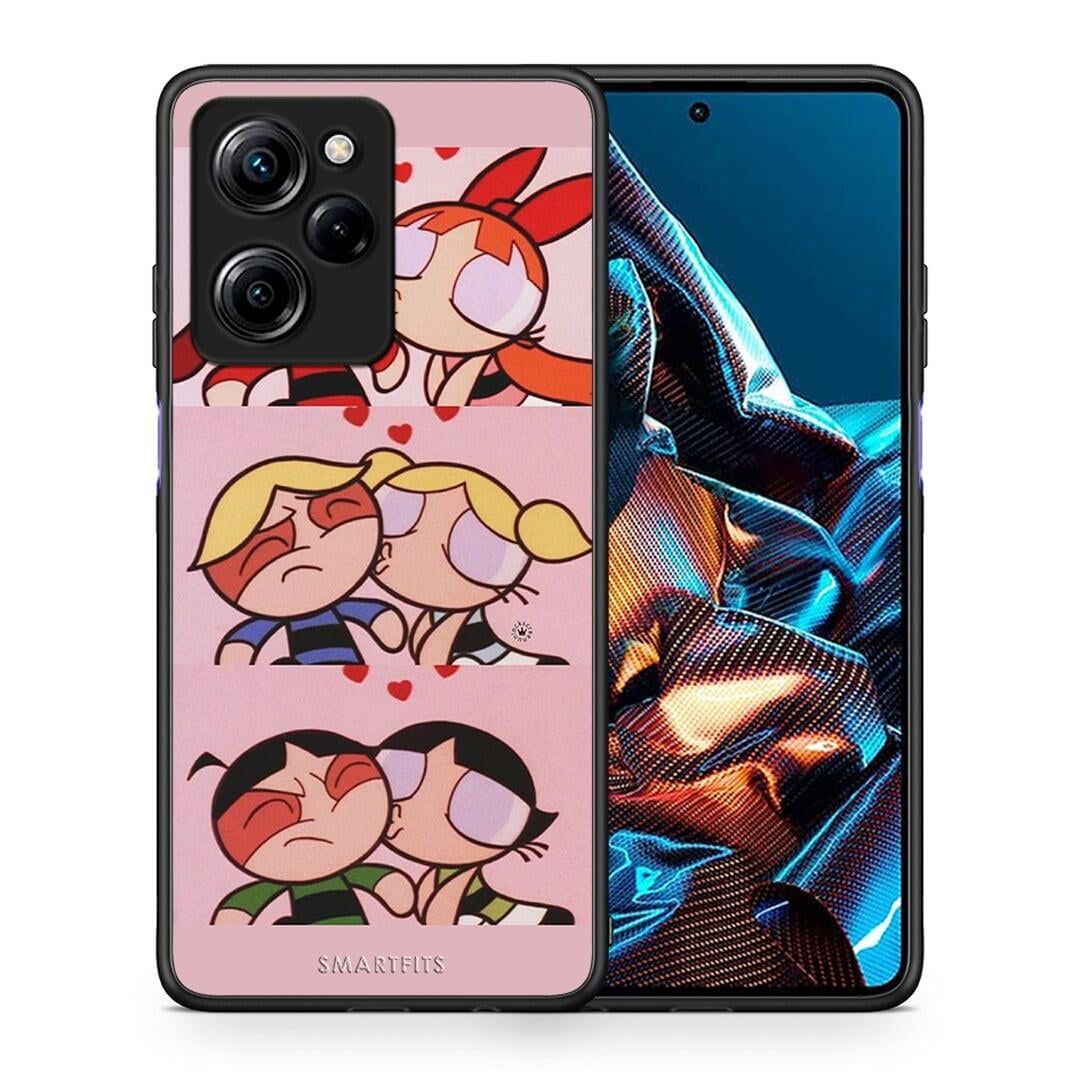 Θήκη Xiaomi Poco X5 Pro 5G Dual Puff Love από τη Smartfits με σχέδιο στο πίσω μέρος και μαύρο περίβλημα | Xiaomi Poco X5 Pro 5G Dual Puff Love Case with Colorful Back and Black Bezels