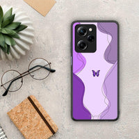 Thumbnail for Θήκη Xiaomi Poco X5 Pro 5G Dual Purple Mariposa από τη Smartfits με σχέδιο στο πίσω μέρος και μαύρο περίβλημα | Xiaomi Poco X5 Pro 5G Dual Purple Mariposa Case with Colorful Back and Black Bezels