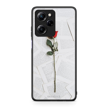 Θήκη Xiaomi Poco X5 Pro 5G Dual Red Rose από τη Smartfits με σχέδιο στο πίσω μέρος και μαύρο περίβλημα | Xiaomi Poco X5 Pro 5G Dual Red Rose Case with Colorful Back and Black Bezels