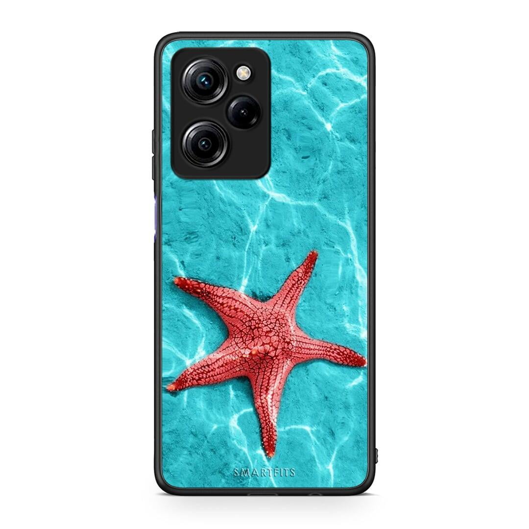 Θήκη Xiaomi Poco X5 Pro 5G Dual Red Starfish από τη Smartfits με σχέδιο στο πίσω μέρος και μαύρο περίβλημα | Xiaomi Poco X5 Pro 5G Dual Red Starfish Case with Colorful Back and Black Bezels