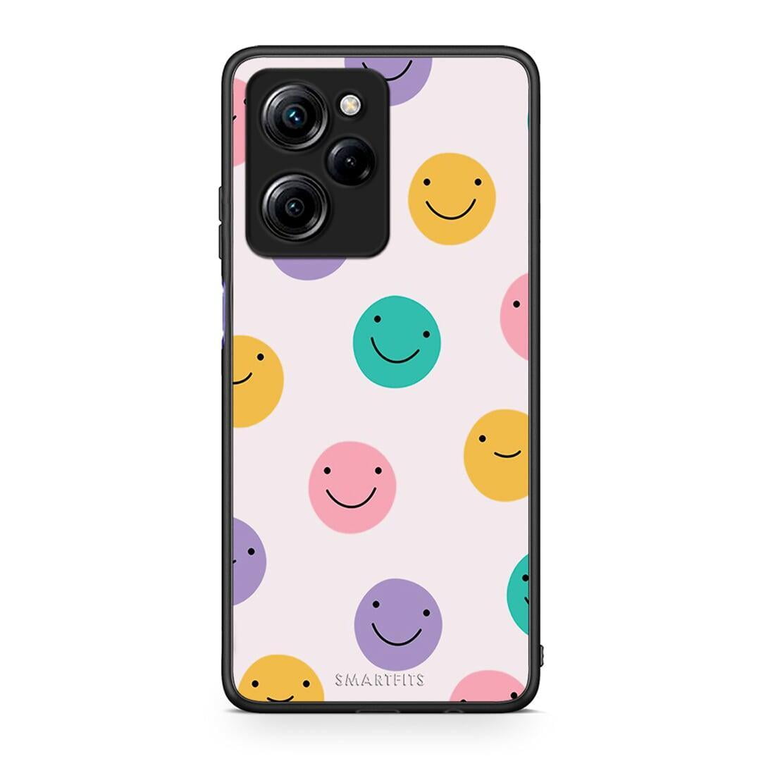 Θήκη Xiaomi Poco X5 Pro 5G Dual Smiley Faces από τη Smartfits με σχέδιο στο πίσω μέρος και μαύρο περίβλημα | Xiaomi Poco X5 Pro 5G Dual Smiley Faces Case with Colorful Back and Black Bezels