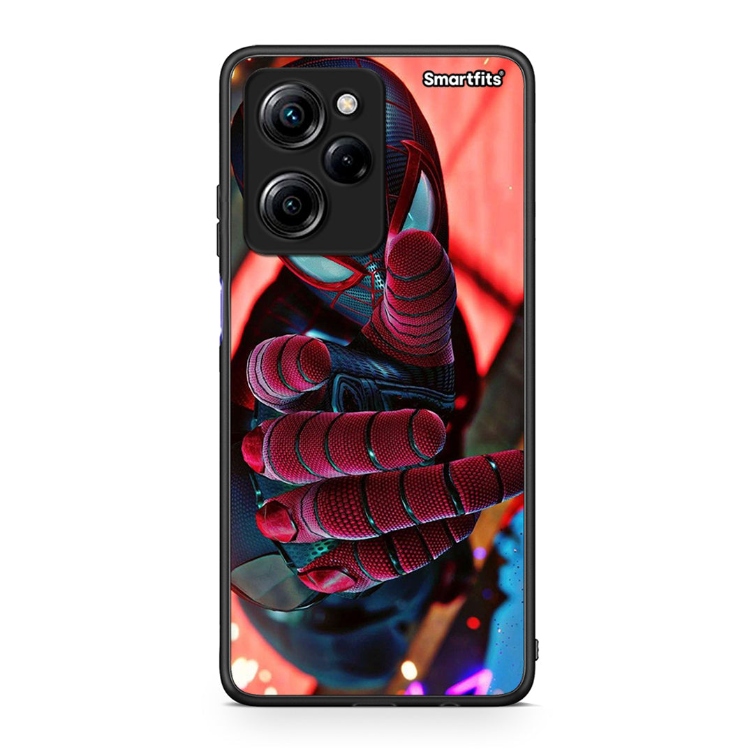 Θήκη Xiaomi Poco X5 Pro 5G Dual Spider Hand από τη Smartfits με σχέδιο στο πίσω μέρος και μαύρο περίβλημα | Xiaomi Poco X5 Pro 5G Dual Spider Hand Case with Colorful Back and Black Bezels