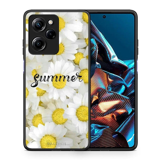 Θήκη Xiaomi Poco X5 Pro 5G Dual Summer Daisies από τη Smartfits με σχέδιο στο πίσω μέρος και μαύρο περίβλημα | Xiaomi Poco X5 Pro 5G Dual Summer Daisies Case with Colorful Back and Black Bezels