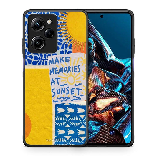 Θήκη Xiaomi Poco X5 Pro 5G Dual Sunset Memories από τη Smartfits με σχέδιο στο πίσω μέρος και μαύρο περίβλημα | Xiaomi Poco X5 Pro 5G Dual Sunset Memories Case with Colorful Back and Black Bezels